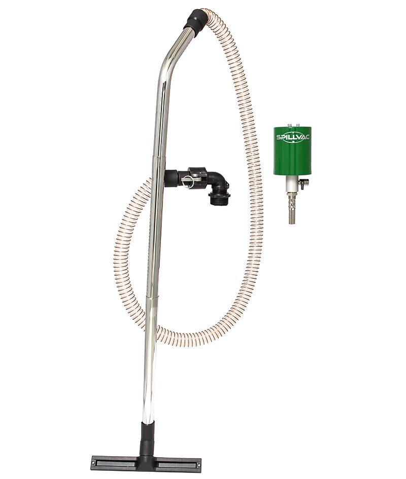 Spillvac® Basic with hose, suction tube, and nozzles. Designed for vacuuming slurry, oils, and solids into drums
